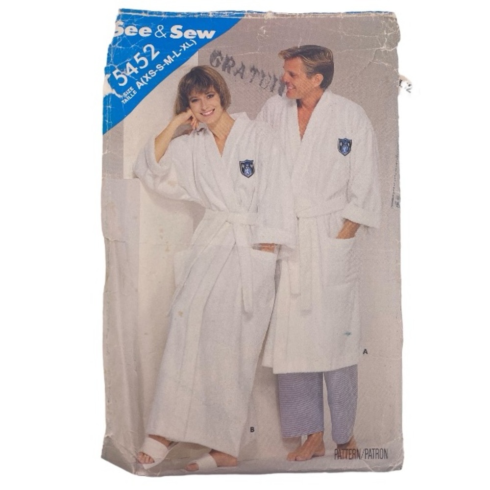 2 for 22$ 🧵 BUTTERICK 🧵 Robe, Top and Pants Sewing Pattern 5452